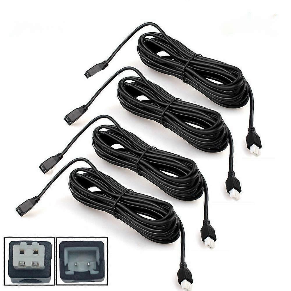 4 PCS/Lot 2.5M/4M Universal Black 2 Pin Extension Cable Cord For Car Reversing Parking Sensor Waterproof