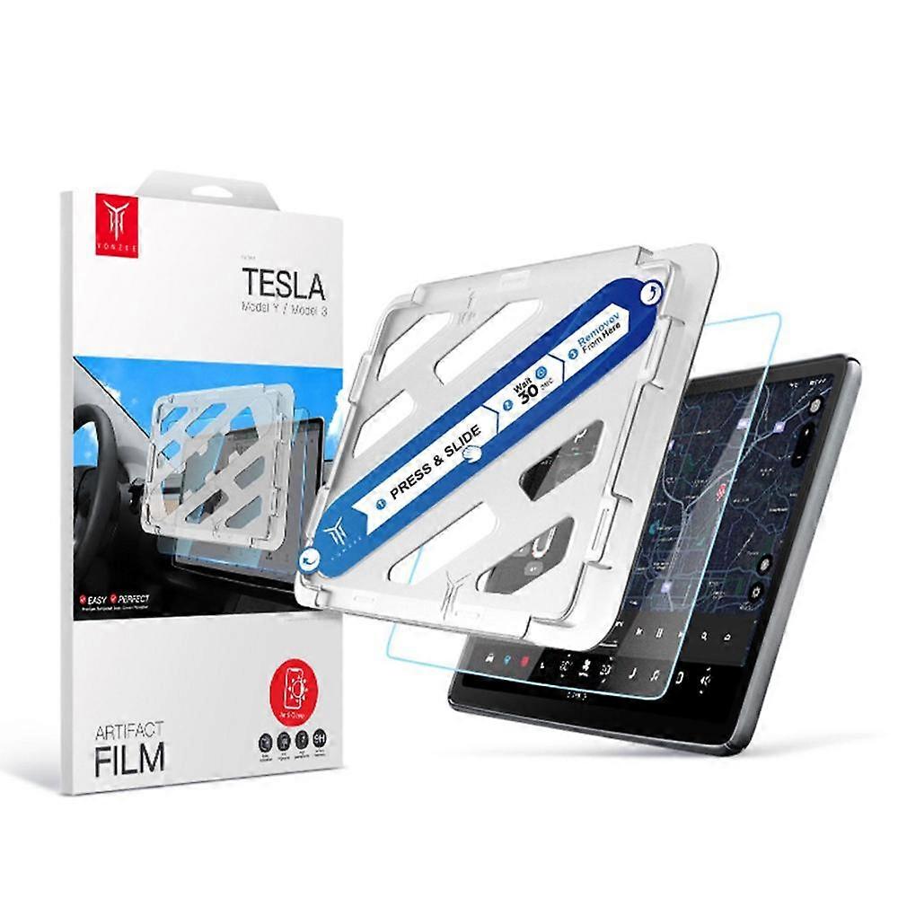 Navigation Touchscreen Glass Screen Protector For Tesla Model 3/Y Tempered Glass Full Cover Center Console Screen ProtectorCover