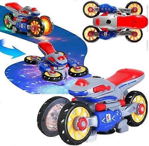 Děti Transformační hračka 360 Spinning Stunt, deformace motocyklu se světlem a hudbou, LED dobíjecí dárek, 100% nový