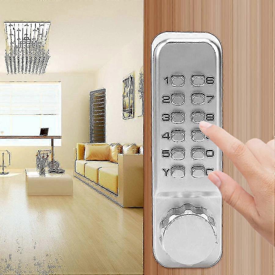 Mechanical Digital Lock Combination Code Manual Door Keyless Zinc Alloy Push Button Compatible Home Office