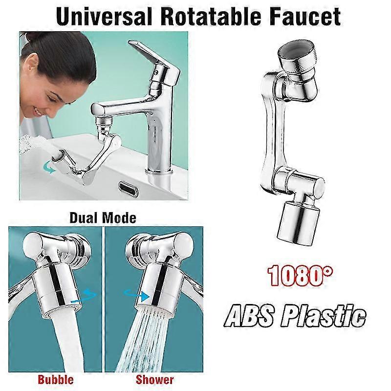 New Universal 1080 Rotation Extender Faucet Aerator Plastic Splash Filter Kitchen Washbasin Faucets Bubbler Nozzle Robotic Arm
