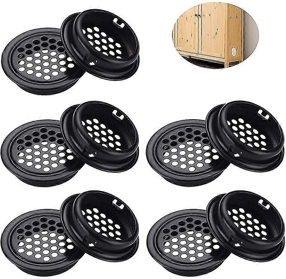10 stykker rund ventilationsgitter i rustfrit stål