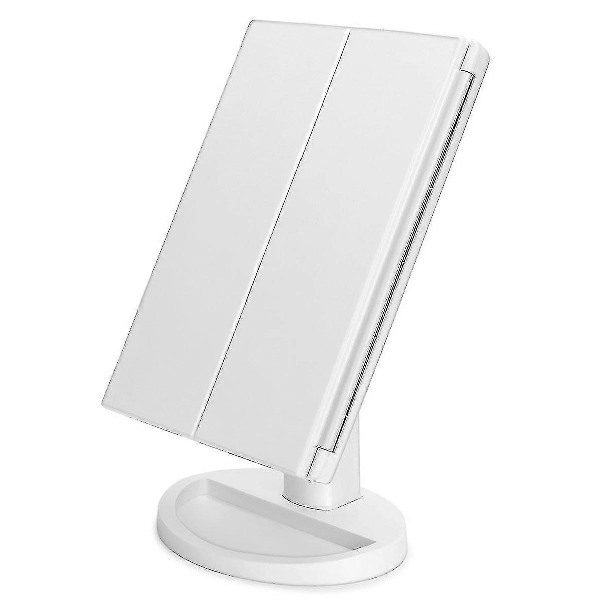 Travel Portable Lighted Table Makeup Mirror e Touch Screen Trifold