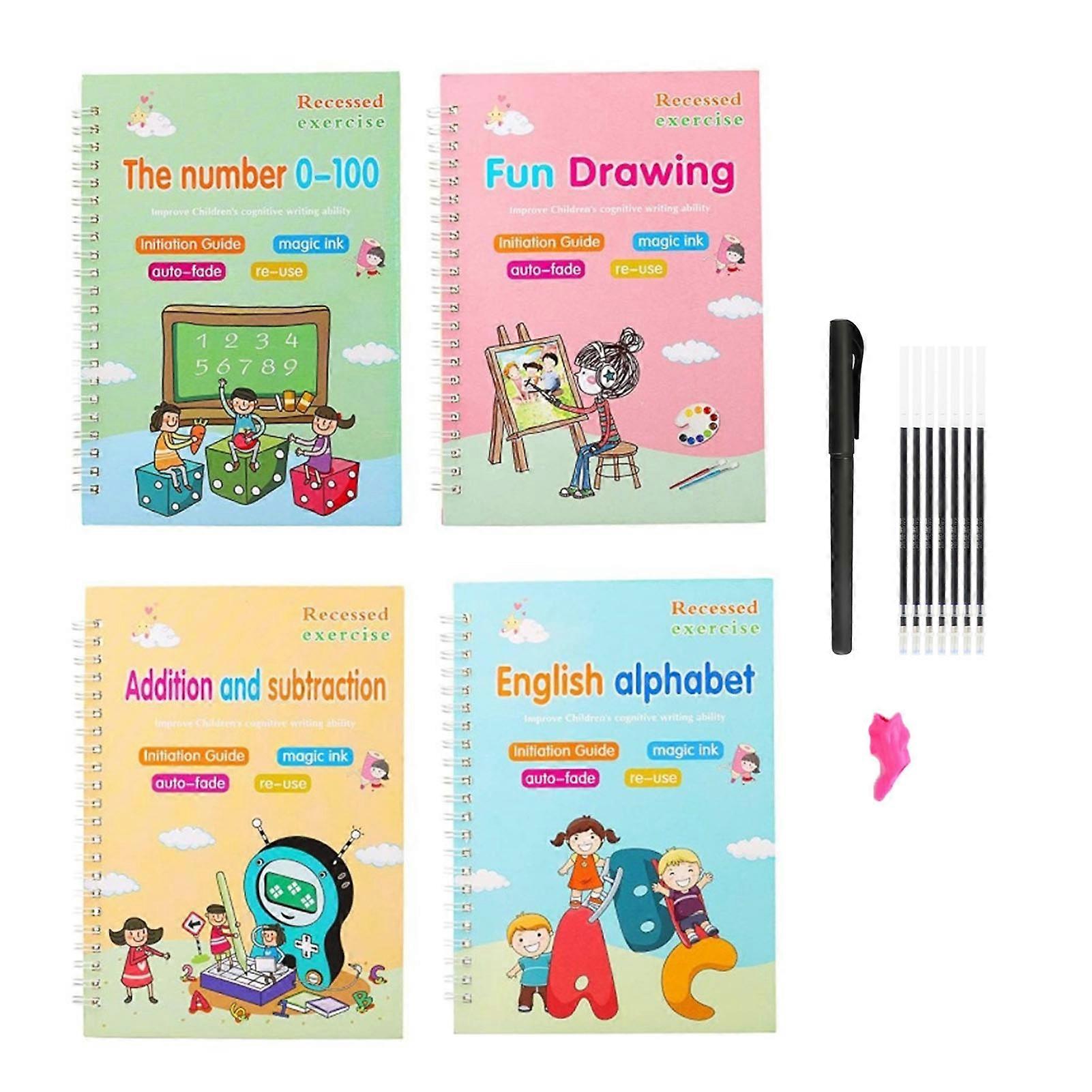 Practice Copybook English Version Groove Design Paper Handwriting Children Calligraphy Book for Home