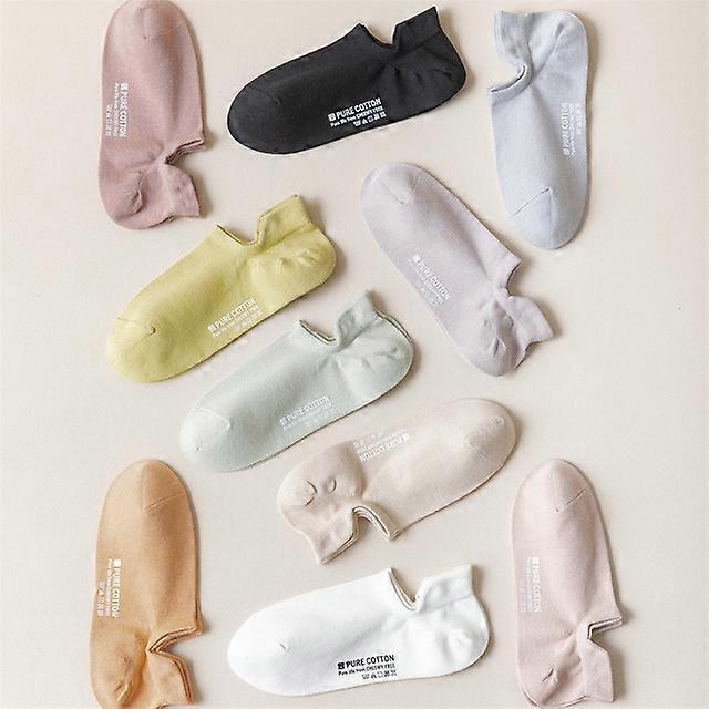 2 pairs of socks women's cotton shallow socks spring and summer thin section solid color boat socks breathable invisible socks-2 pairs of white,On