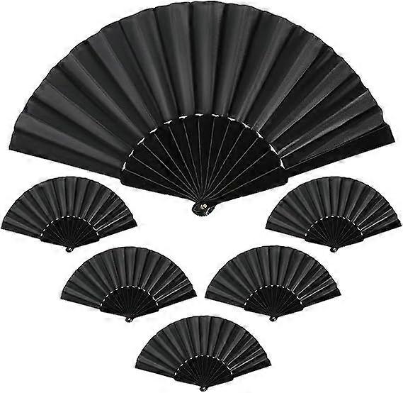 عبوة من 6 مراوح قابلة للطي محمولة باليد ، مراوح يدوية صينية ، قماش شرقي ، مروحة قماش ، مراوح قابلة للطي ، مروحة مطوية محمولة لحفل الزفاف ، الرقص ، الحفلات ، الهدايا ، 