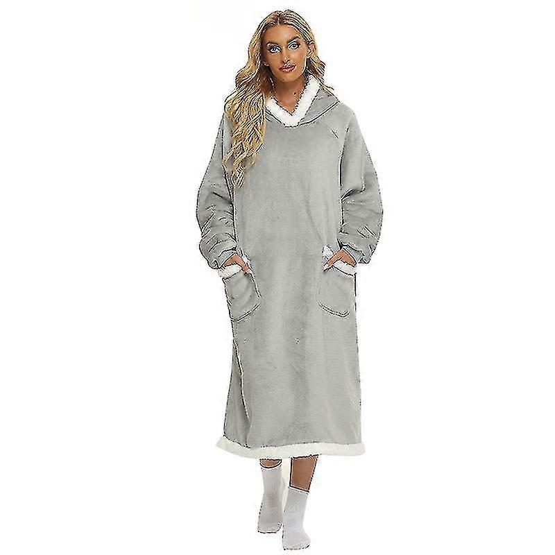 Oversized Wearable Blanket Hoodie With Pockets