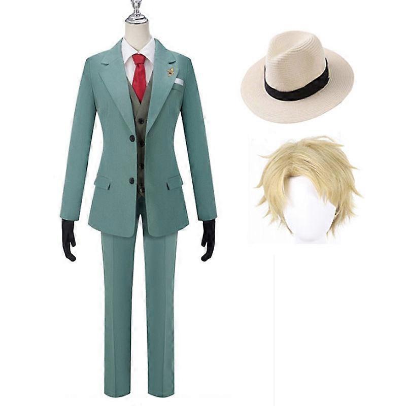 Anime Spy x Aile Alacakaranlık Loid Forger Cosplay Kostüm Ile Şapka Peruk Rozeti Erkekler Kıyafetler Özel Yapılmış
