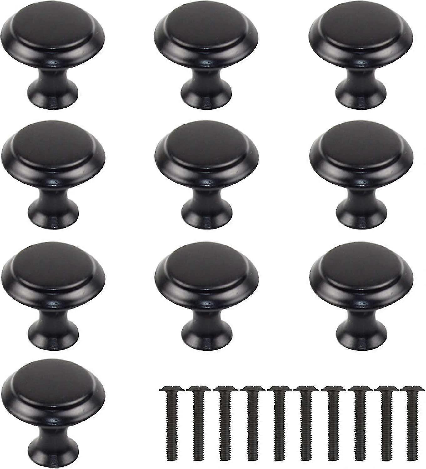 10/20pcs Black Door Knobs 30mm Kitchen Cupboard Knobs Metal Black Drawer Knobs