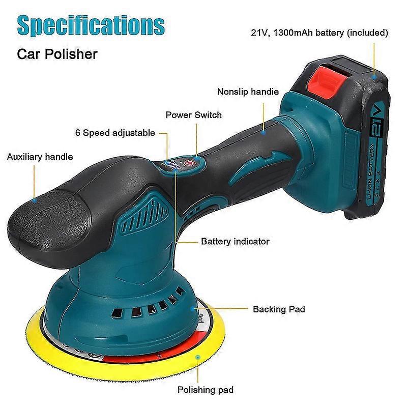 21v Car Polisher 6 Gears Of Speeds Adjustable Electric Auto Polishing Machine Metal Waxing Sanding Rust Removal Machine Boris