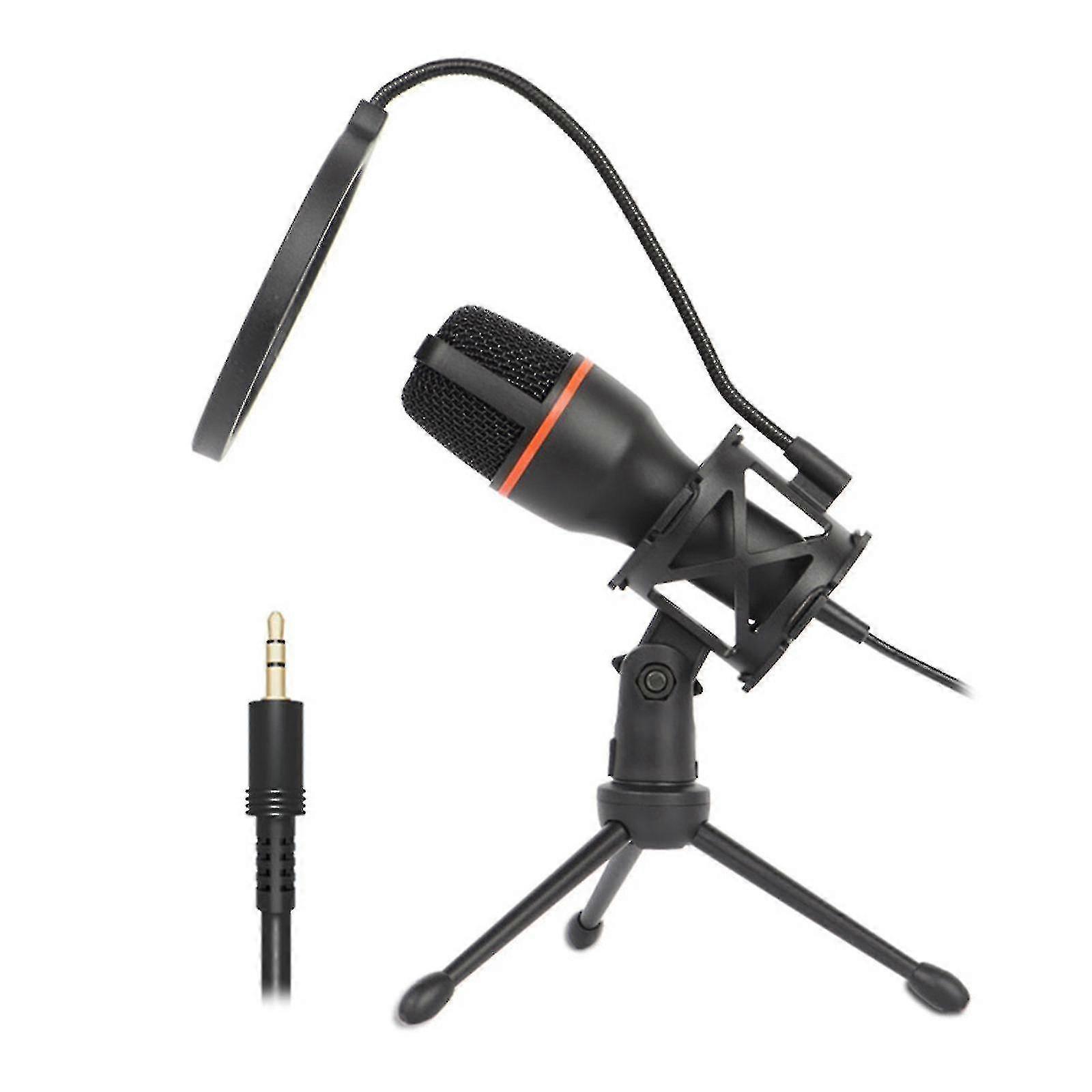 Condenser Recording Microphone 3.5mm Plug And Play Pc Microphone, Broadcast Microphone For Computer Desktop Laptop Windows Online Chatting Podcast Sky