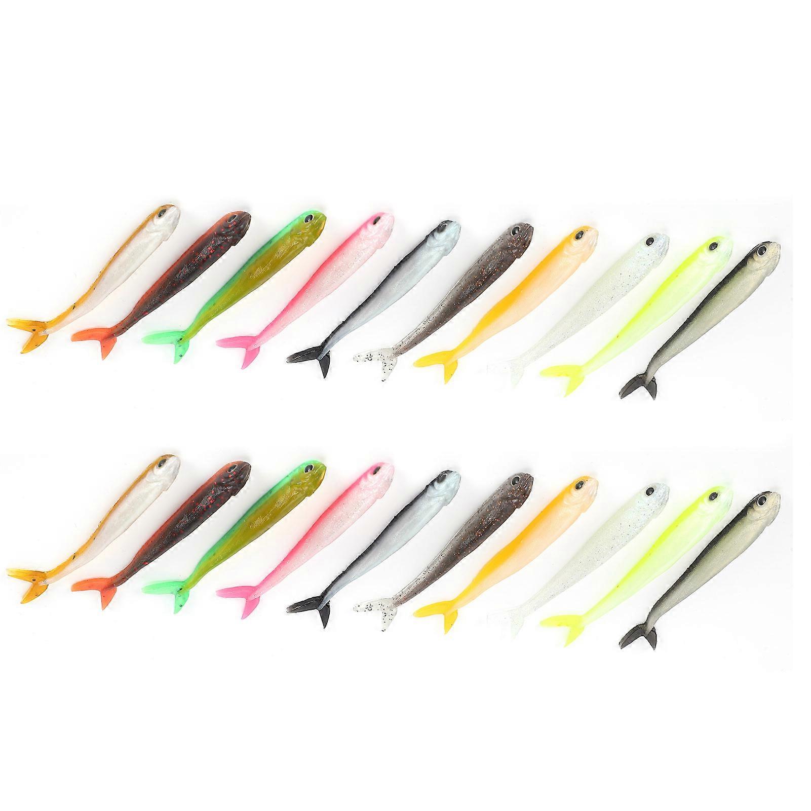 2Set Artificial Simulation Double Color Soft Silicone Lure Bait Fishing Accessory