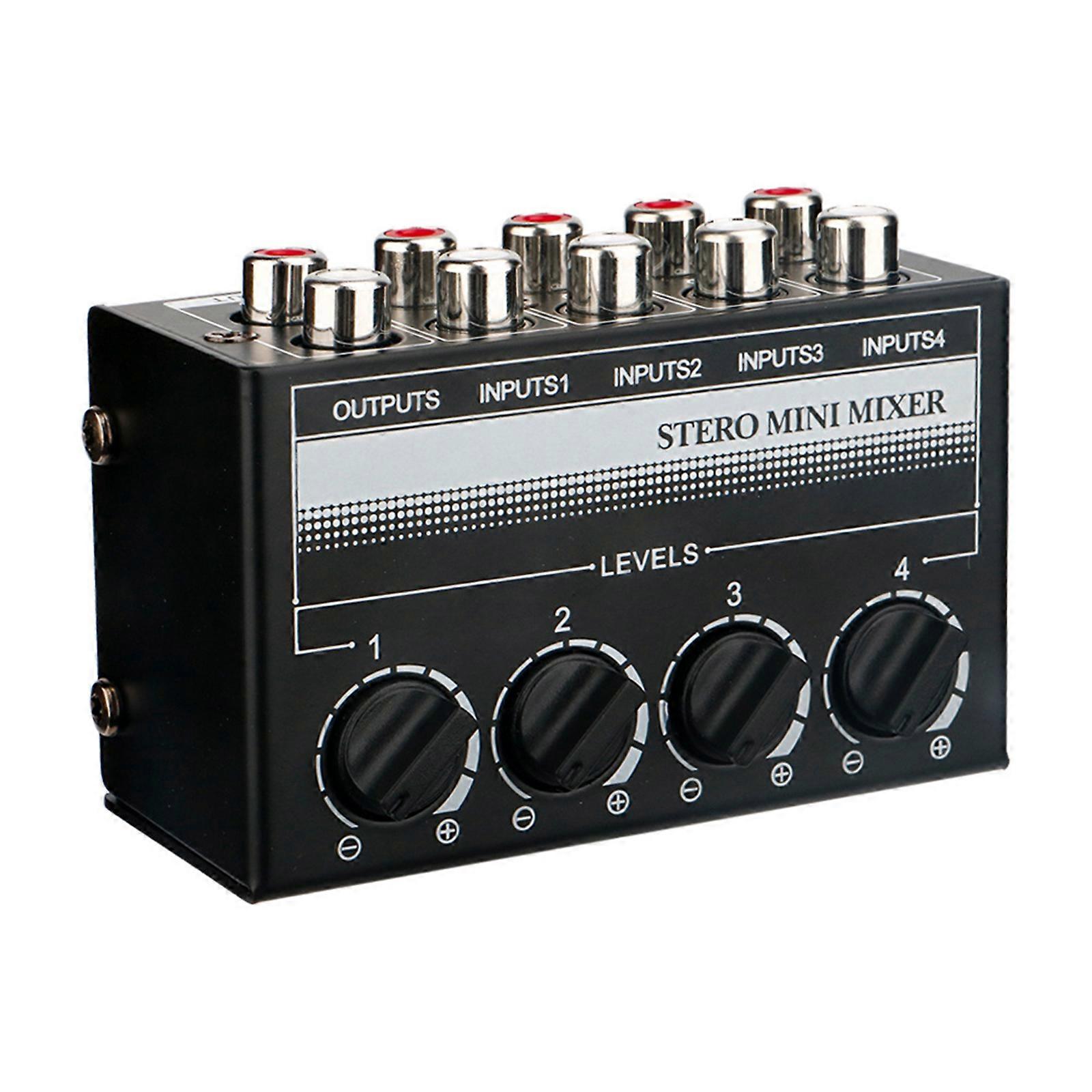 -12 dB maximaler Gewinn Mini-Passiv-Stereo-Mixer mit 4 Gruppen von Stereo-Cinch-Eingängen