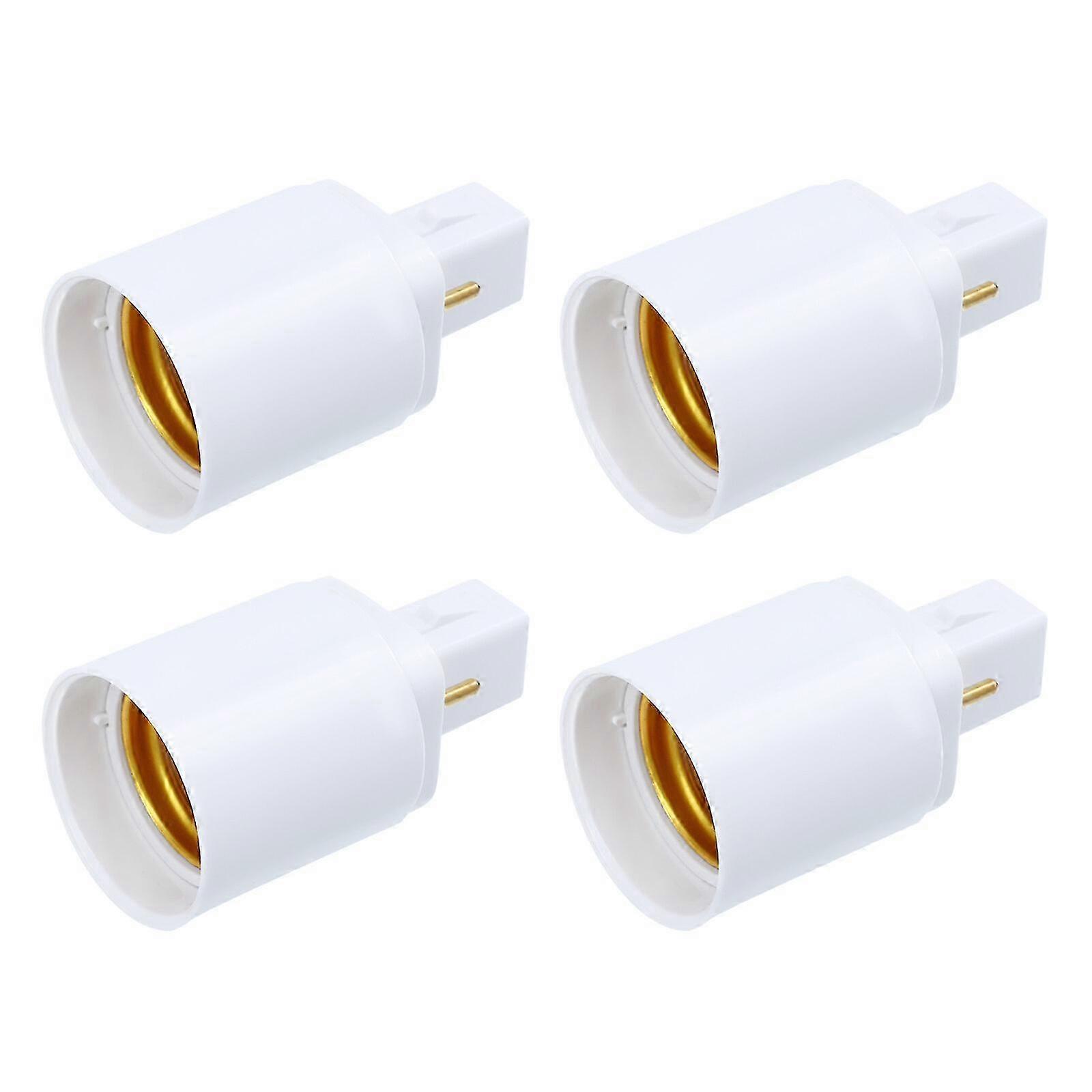 4pcs Professional G24D to E27 2 Pin Light Bulb Socket Adapter Light Holder