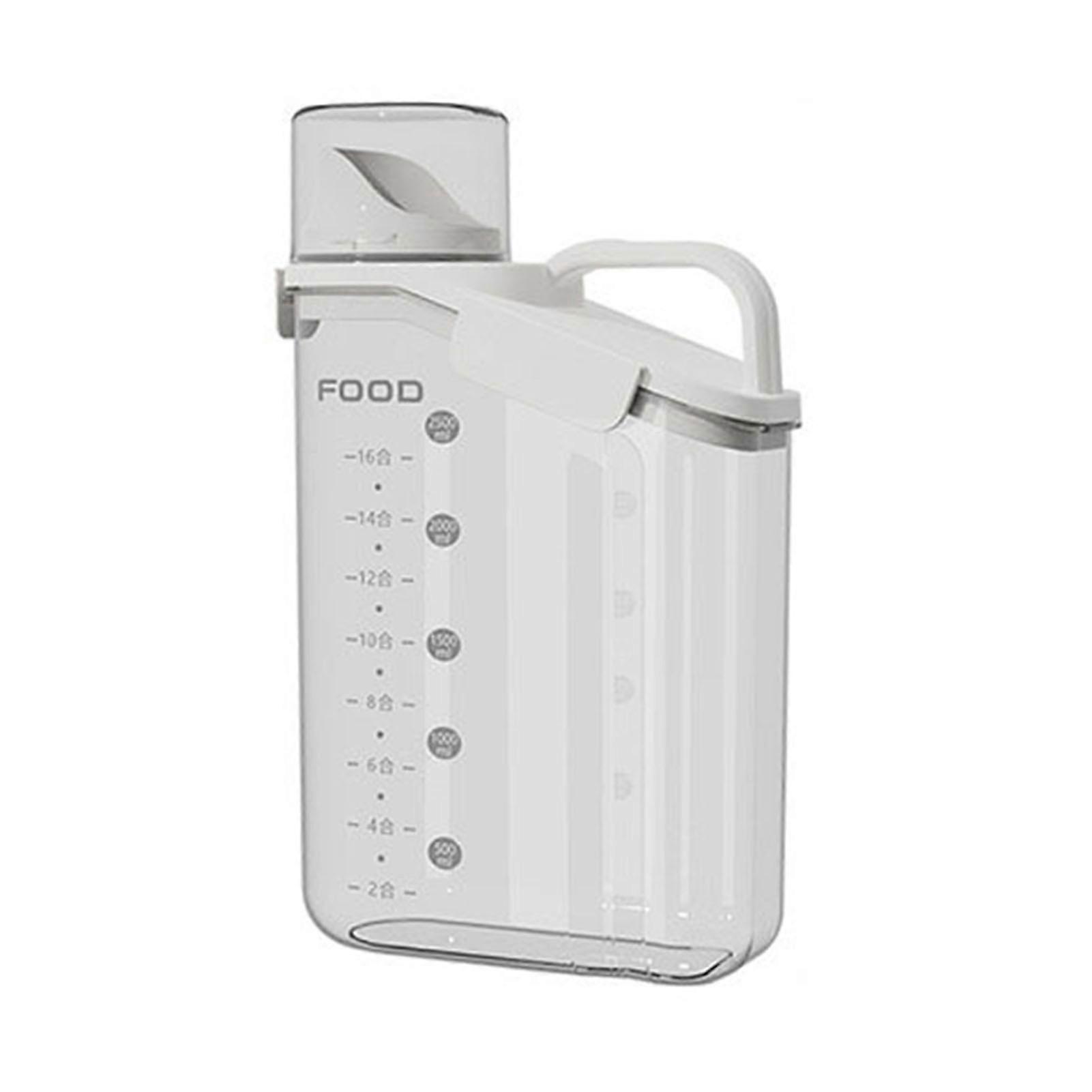 Sealed Jar Food Storage Container with Measuring Cup BPA-Free Compact Clear Dry Food Storage Container with Pouring Spout