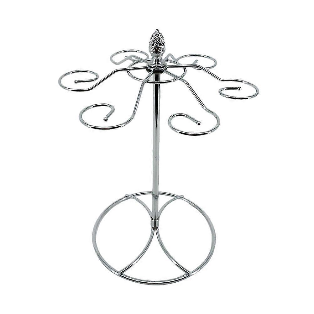 1Pc Creative Wine Glass Holder Beautiful Upside-down Goblet Storage Rack(Silver)