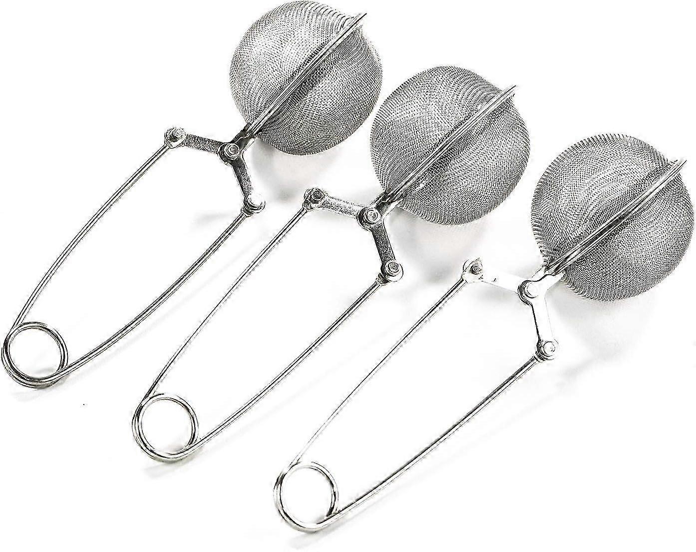 3 Pack Mesh Snap Ball Tea Strainer With Handle