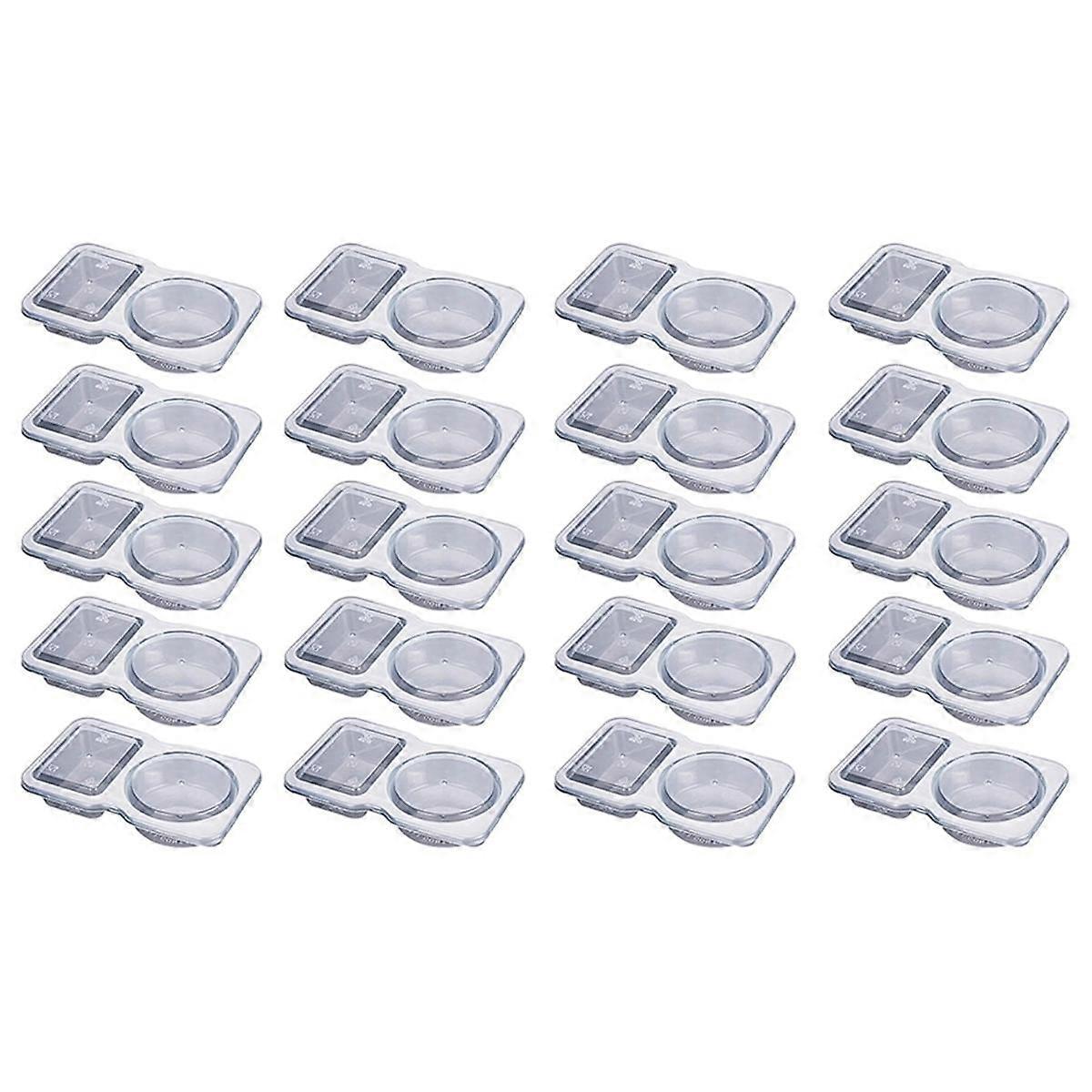 Double Compartment Condiment Container, Double Compartment Snack Container for Take-Away Sauces, Tr