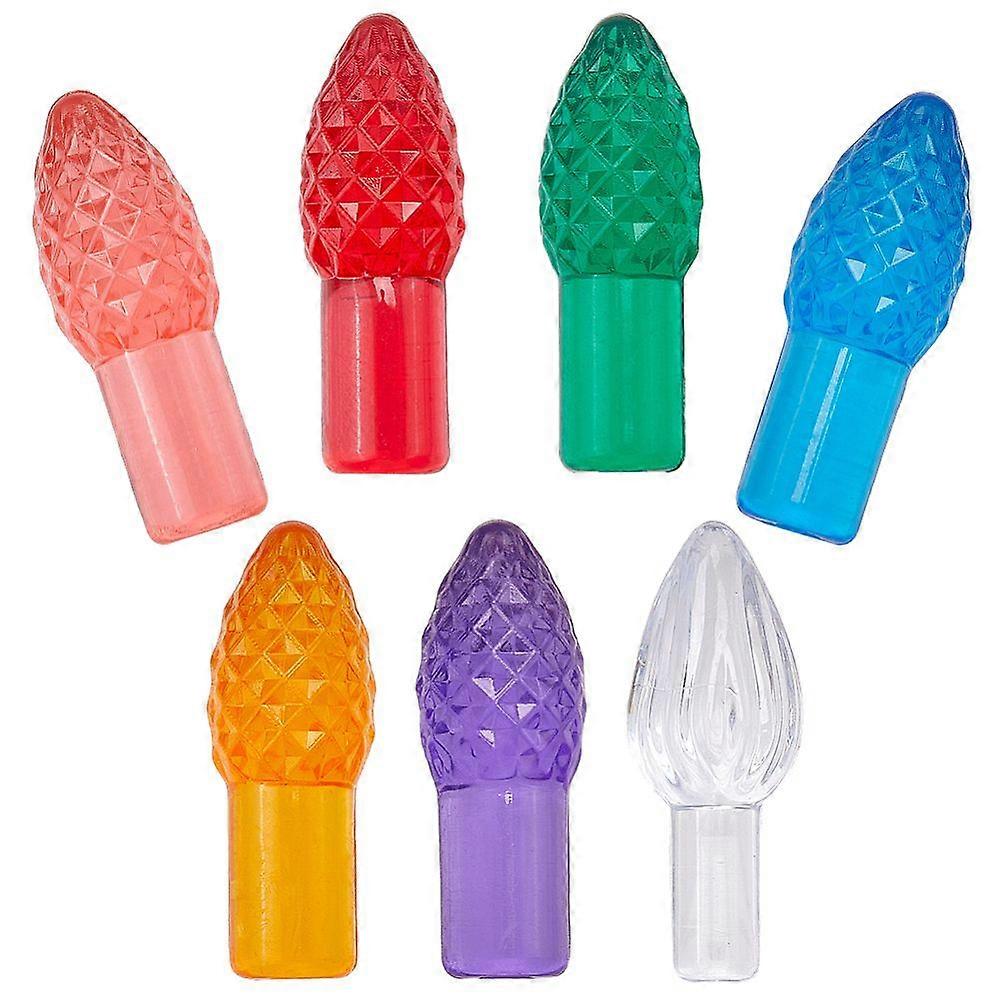140Pcs 7 Colors Resin Christmas Tree Replacement Lights Bulb Mixed Color 26x9mm 20pcs/color