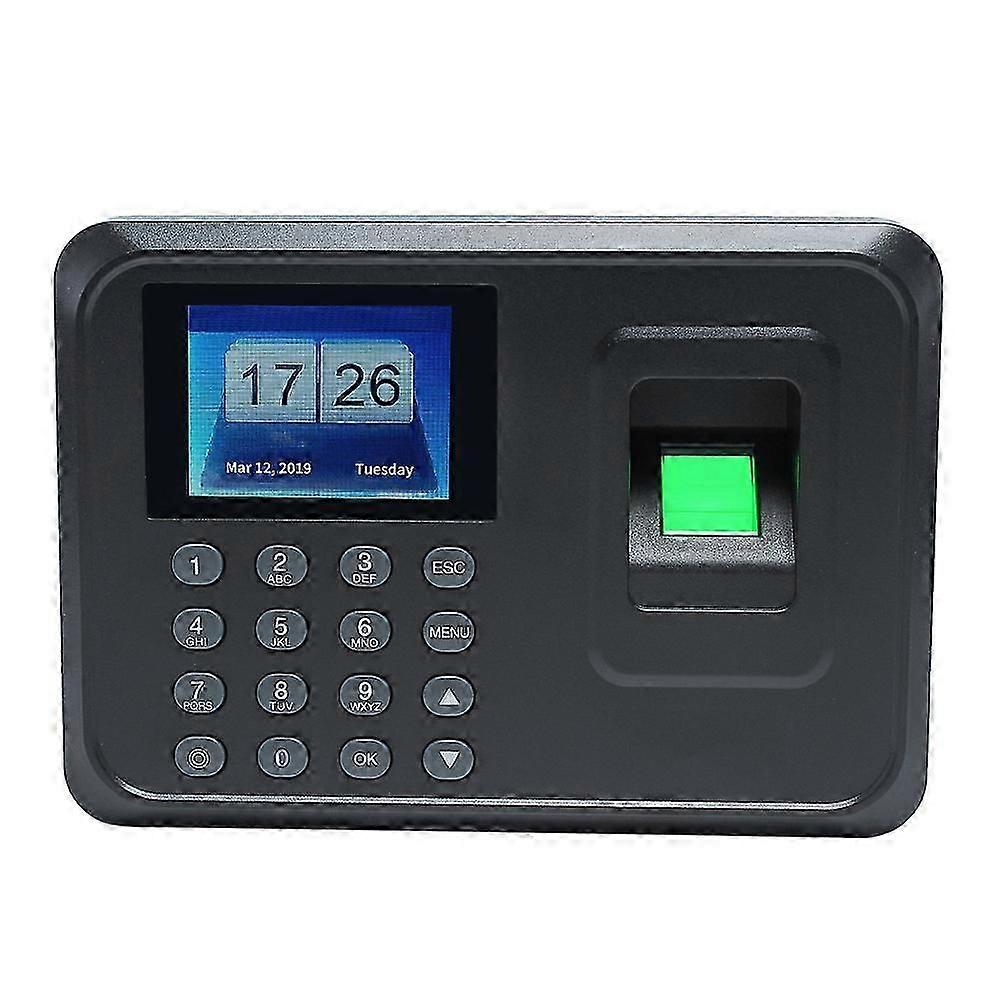 Intelligent Biometric Fingerprint Password Attendance Machine Employee Checking-in Recorder 2.4 inch TFT LCD Screen DC 5V Time Attendance Clock