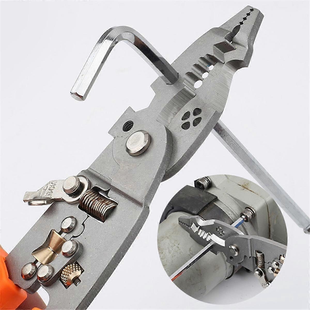 21 Copper Wheel Multifunctional Wire Stripping Pliers for Wire Splitting,Peeling,Pressing,Winding,E