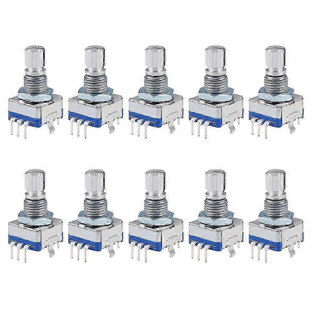 Encoder Code Switch Digital Potentiometer EC11 5 Pins 15mm Shaft 10Pcs