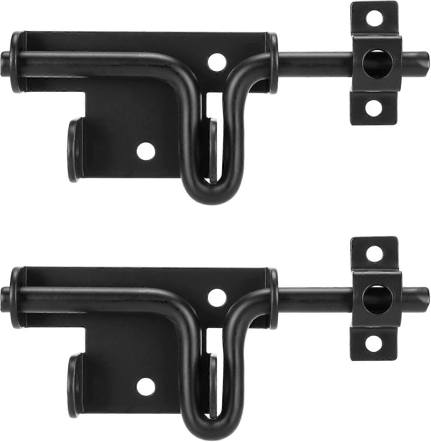 Slide Bolt Gate Latch with Padlock Hole Design, 2 Pack, Rust-Resistant Steel, Heavy Duty Outdoor Security Latches