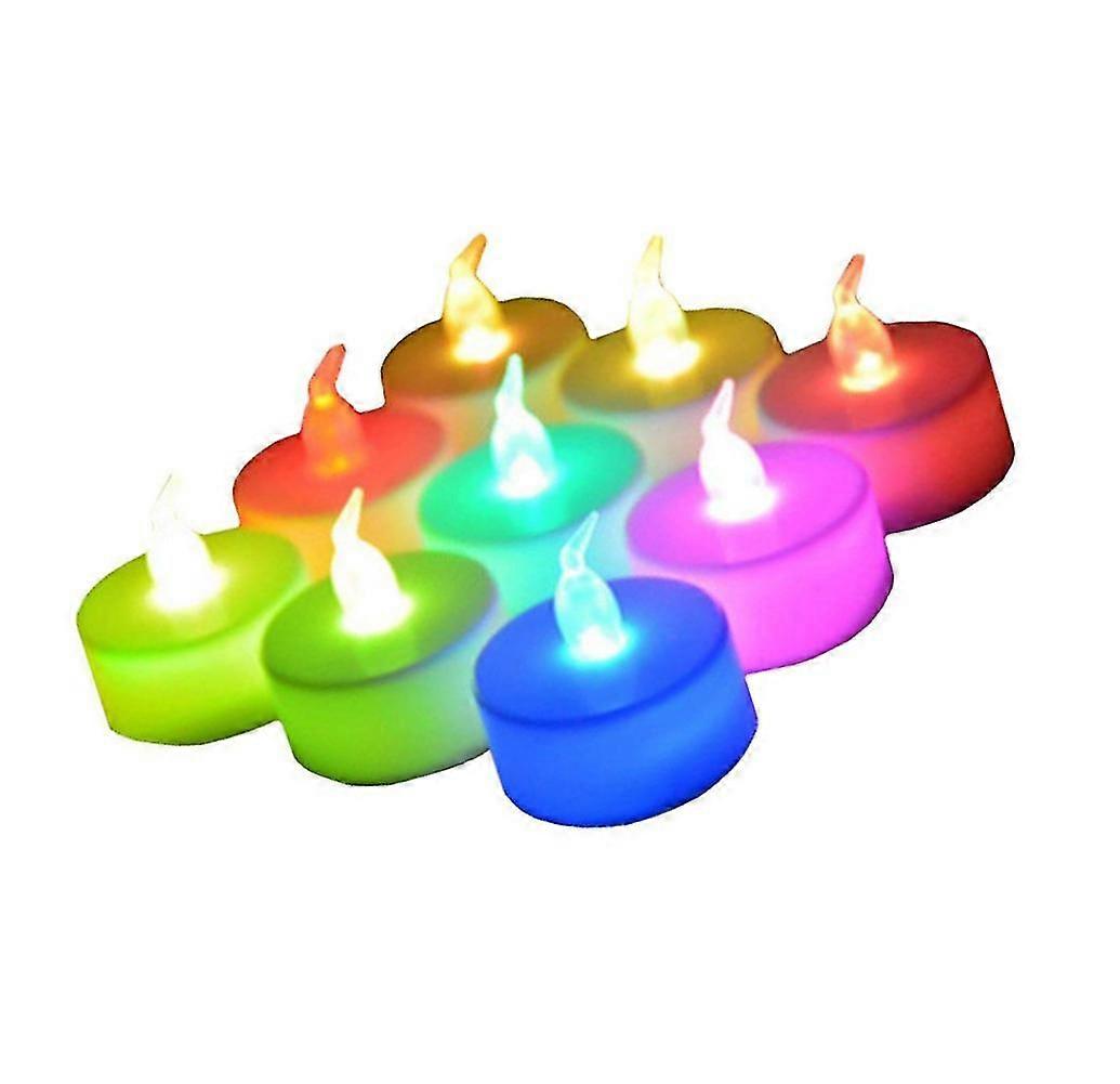 Pa Of 24 Led Tea Lights With 7 Color Changing Options - Flameless And Battery Operated Fake Candles For Weddings, Parties, And Christmas Decorations,7
