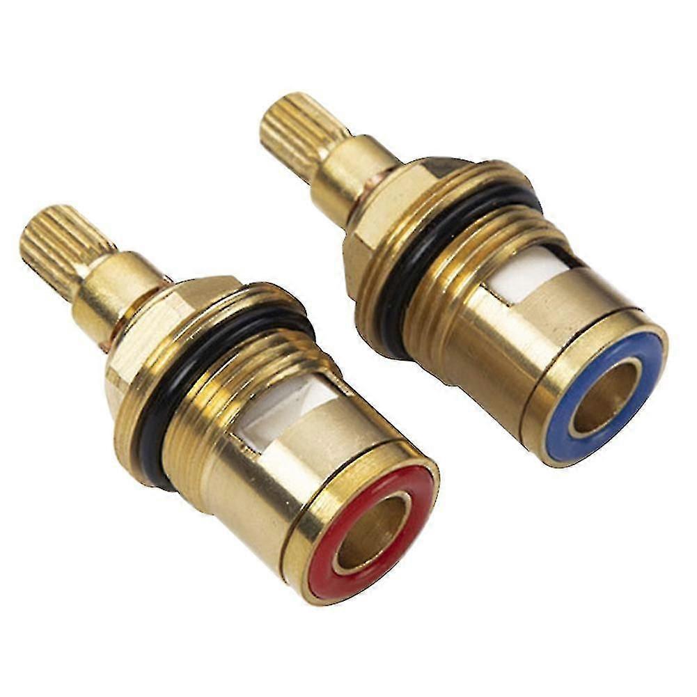 Replacement Tap Valves Ceramic Disc Gland Brass 20 Teeth 1/2 Inch Accessories(2pcs)
