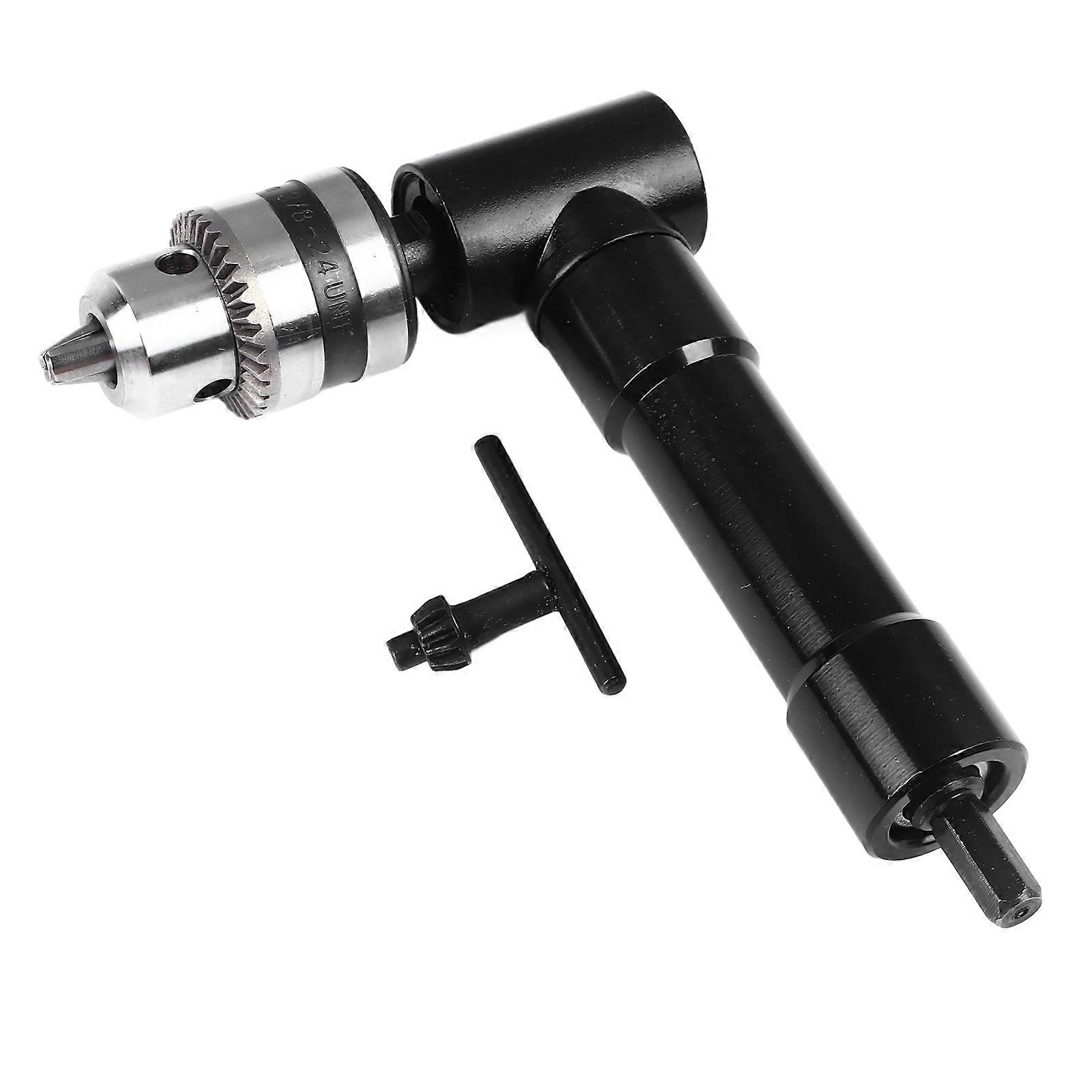 90 Degree Right Angle Drill Adapter Electric Chuck Metal Case with Key