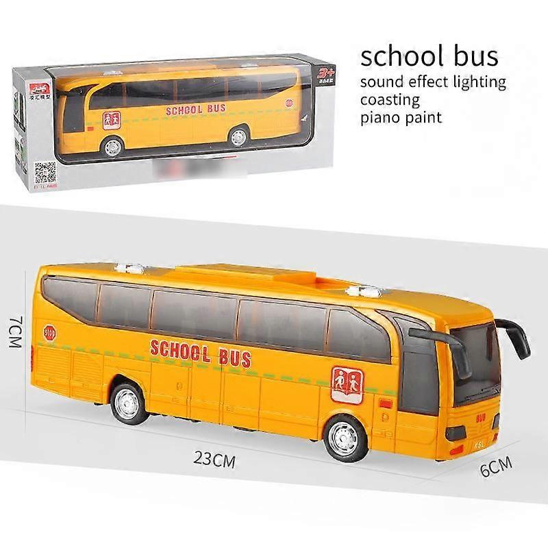 (1 set) schoolbus voor kinderen politie schoolbus schoolbus speelgoedauto (c1911 schoolbus traagheid)