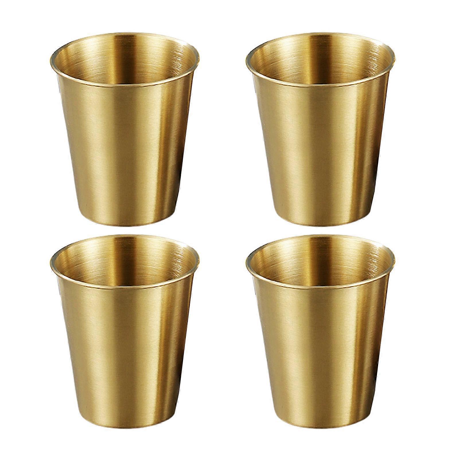 Lot de 4 gobelets en acier inoxydable pour enfants, verres en métal durables pour le camping et l'usage quotidien