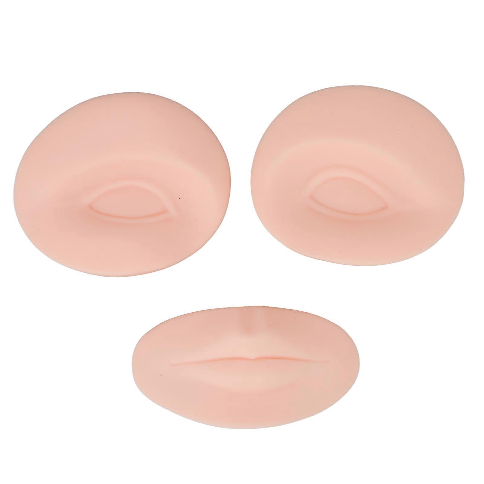 3 Pcs Makeup Practice Model Set for Eyebrow and Lip Tattooing