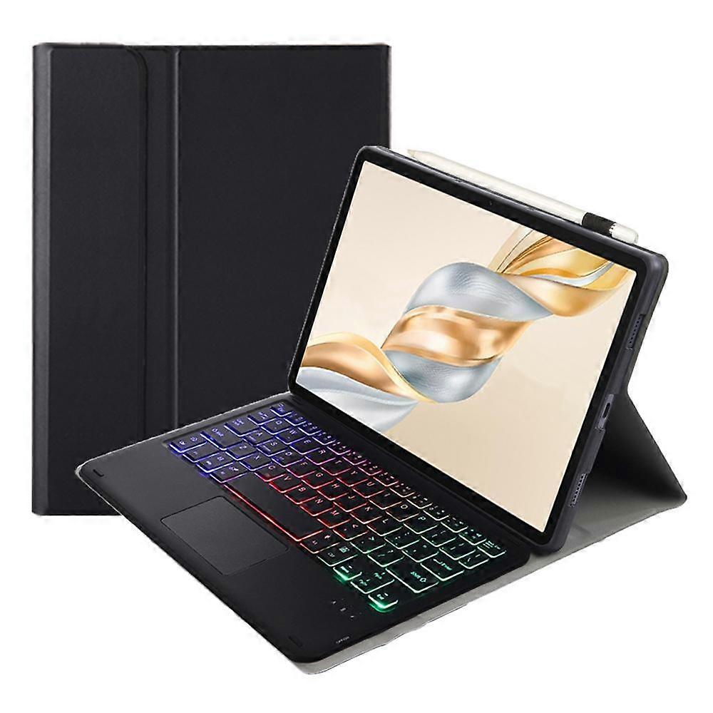 AH28-AS Ultra-thin Detachable Backlight Bluetooth Keyboard Leather Tablet Case with Touchpad