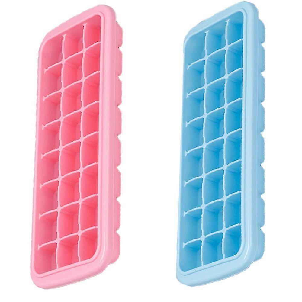 Ice Cube Trays, Ice Cube Molds With Lid,ice Trays Stackable pink*blue