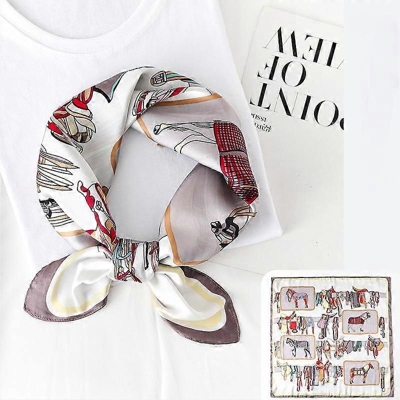 Gift For Girlfriend Women's Silk Touch Scarf Medium Square Satin Bandana,Gray