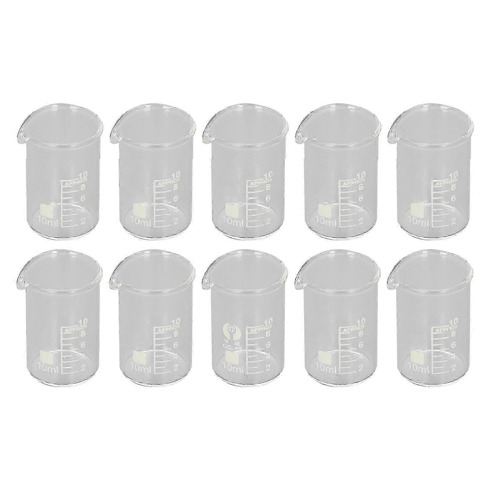 10 stk begerborosilikatglass klart laboratoriebeger for akademisk industrieksperiment 10ml