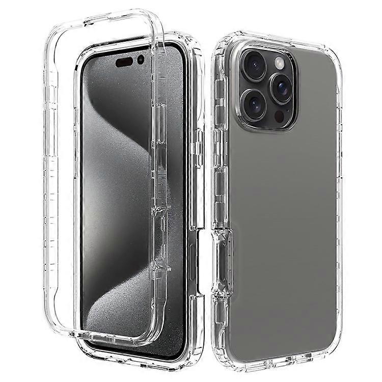Compatible For iPhone 16 Pro Max Clear Case Shockproof TPU+PC Hybrid Phone Cover