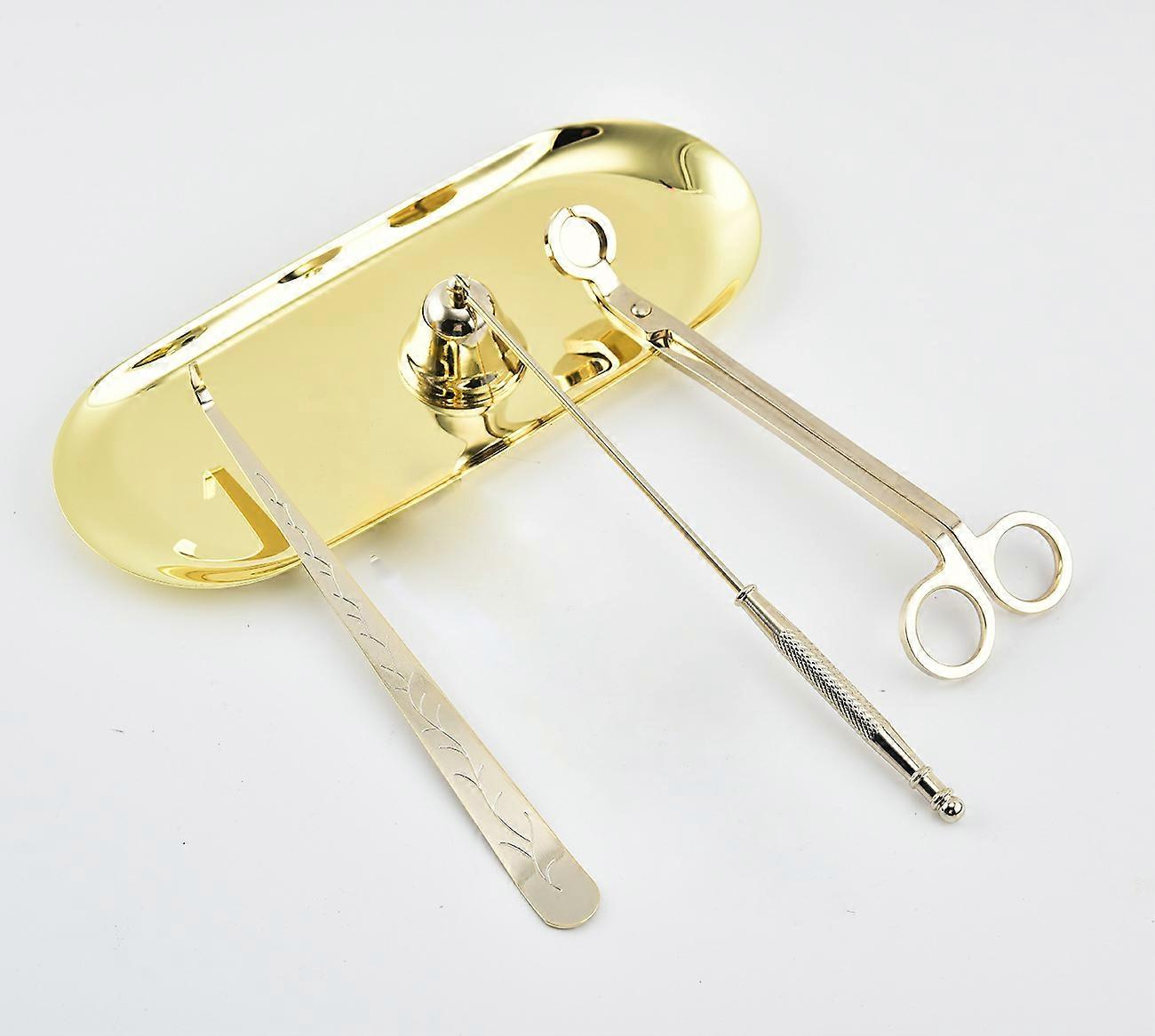 Candle Accessory Set - 4-in-1 Candle Tool Kit for Wick Trimming, Snuffing, Cleaning, and Dripping - Stainless Steel