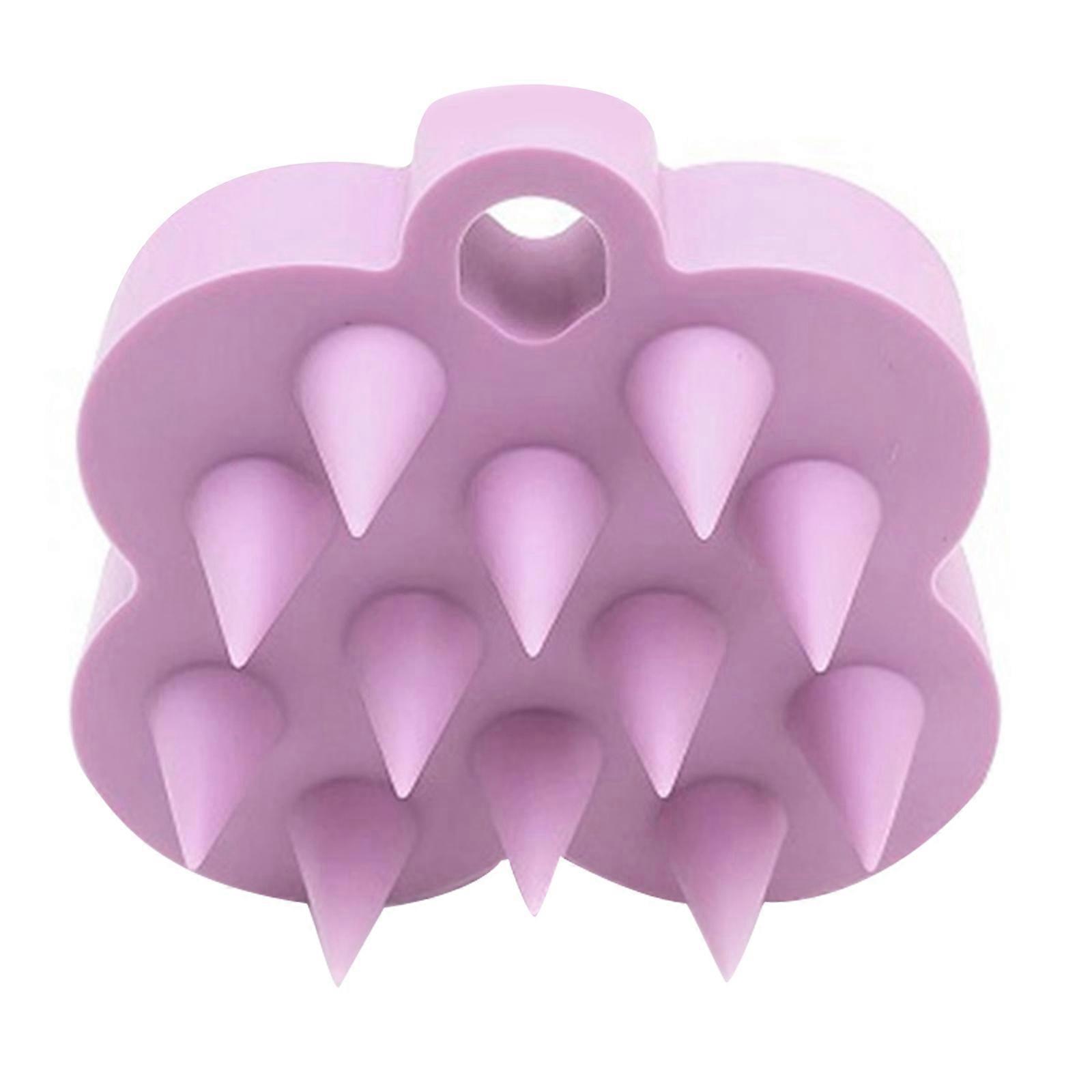Scalp Exfoliator Brush for Removing Dandruff Promoting Hair Growth Soft Silicone Bristles Exfoliator for Dandruff Pink