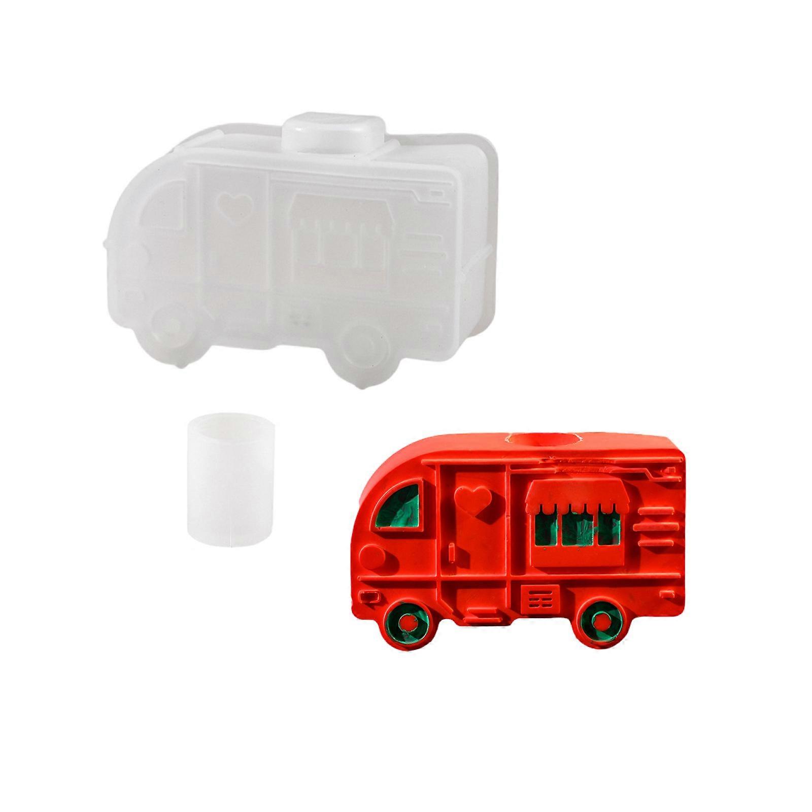 Sturdy Silicone Bus Molding Tool Flexible Silicone Bus Mould for Crafting Plaster Buses and Unique Candle Stands