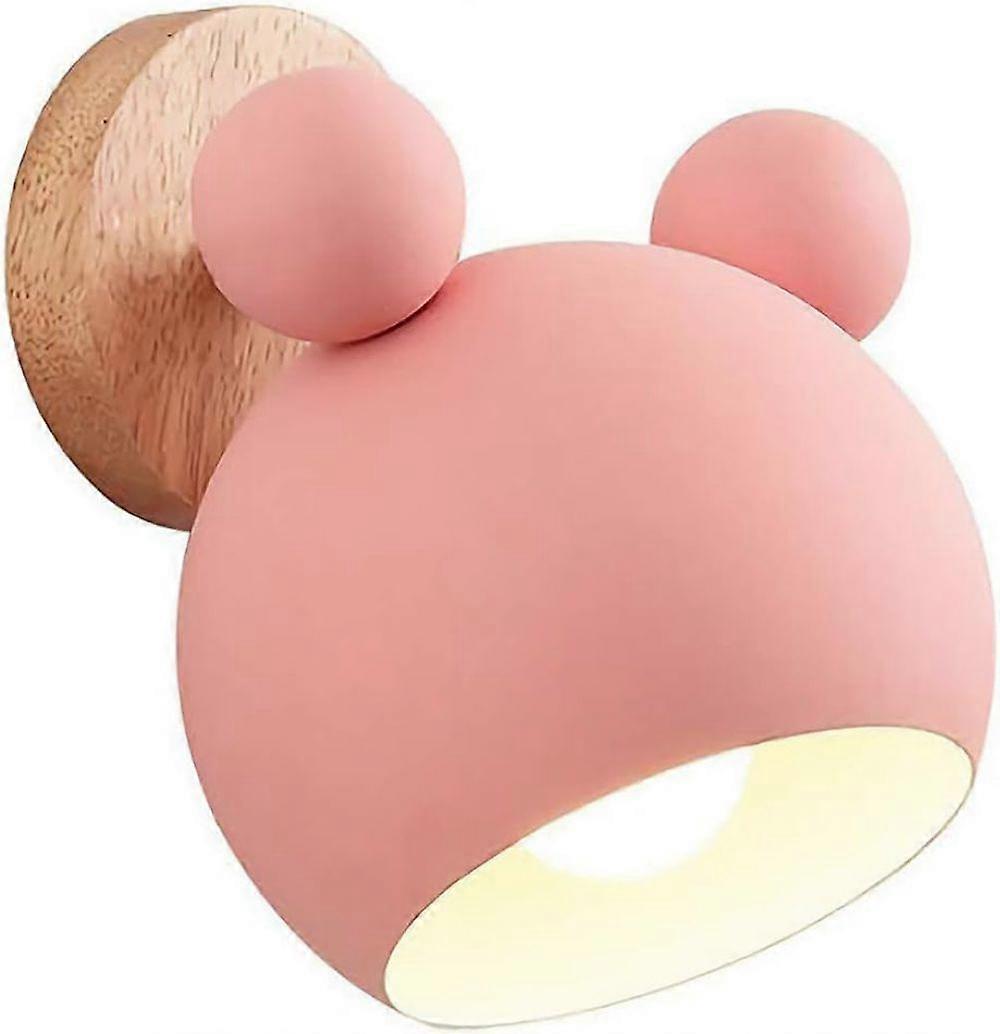 Wooden Bear Wall Light, Bedside Reading Lamp