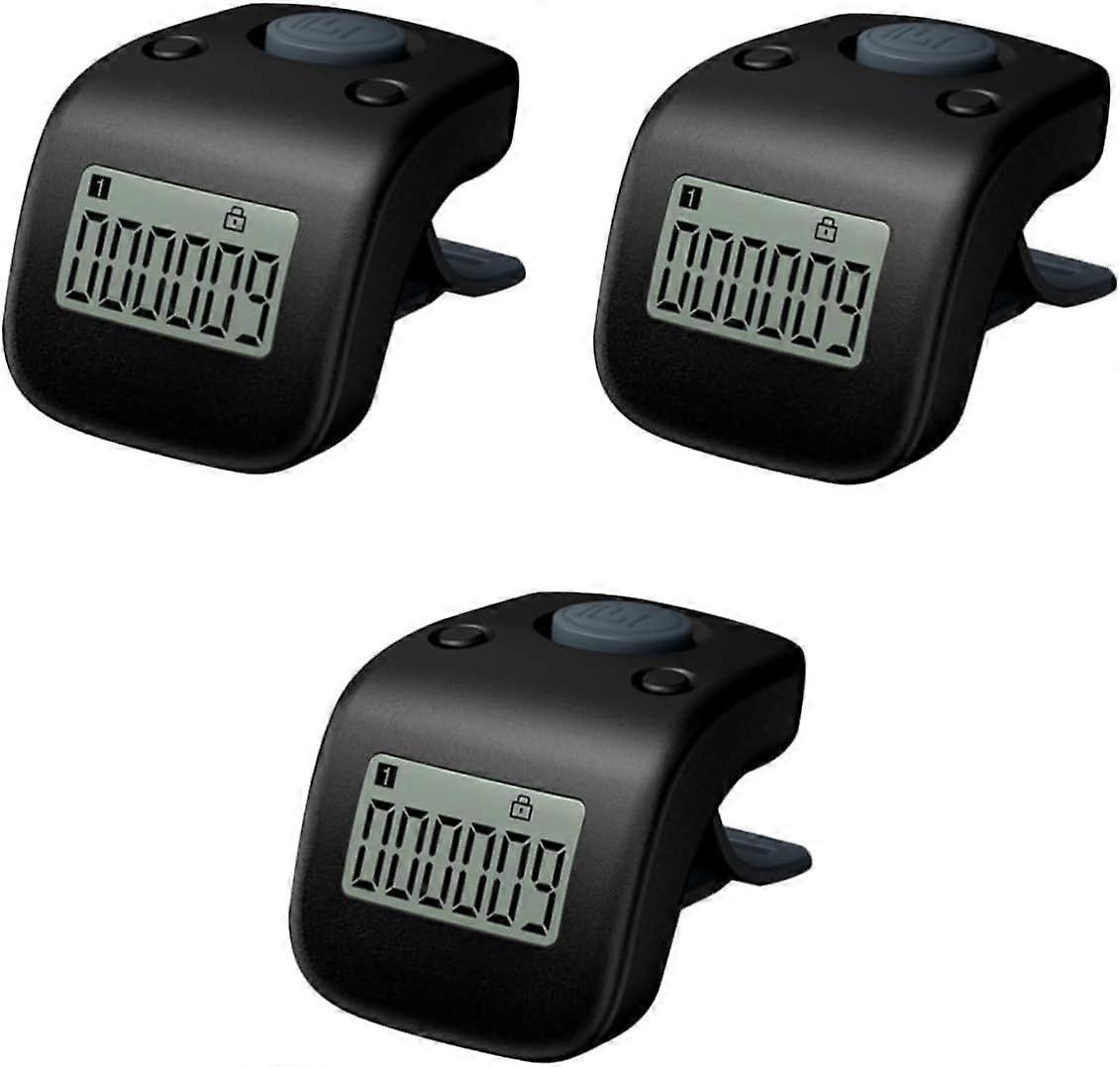 3 Pack Prayer Counter Buddhist Beads Counter Prayer Digital Rosary Electronic Finger Counter Handheld Digital Click Counter Counting Silicone Recharge