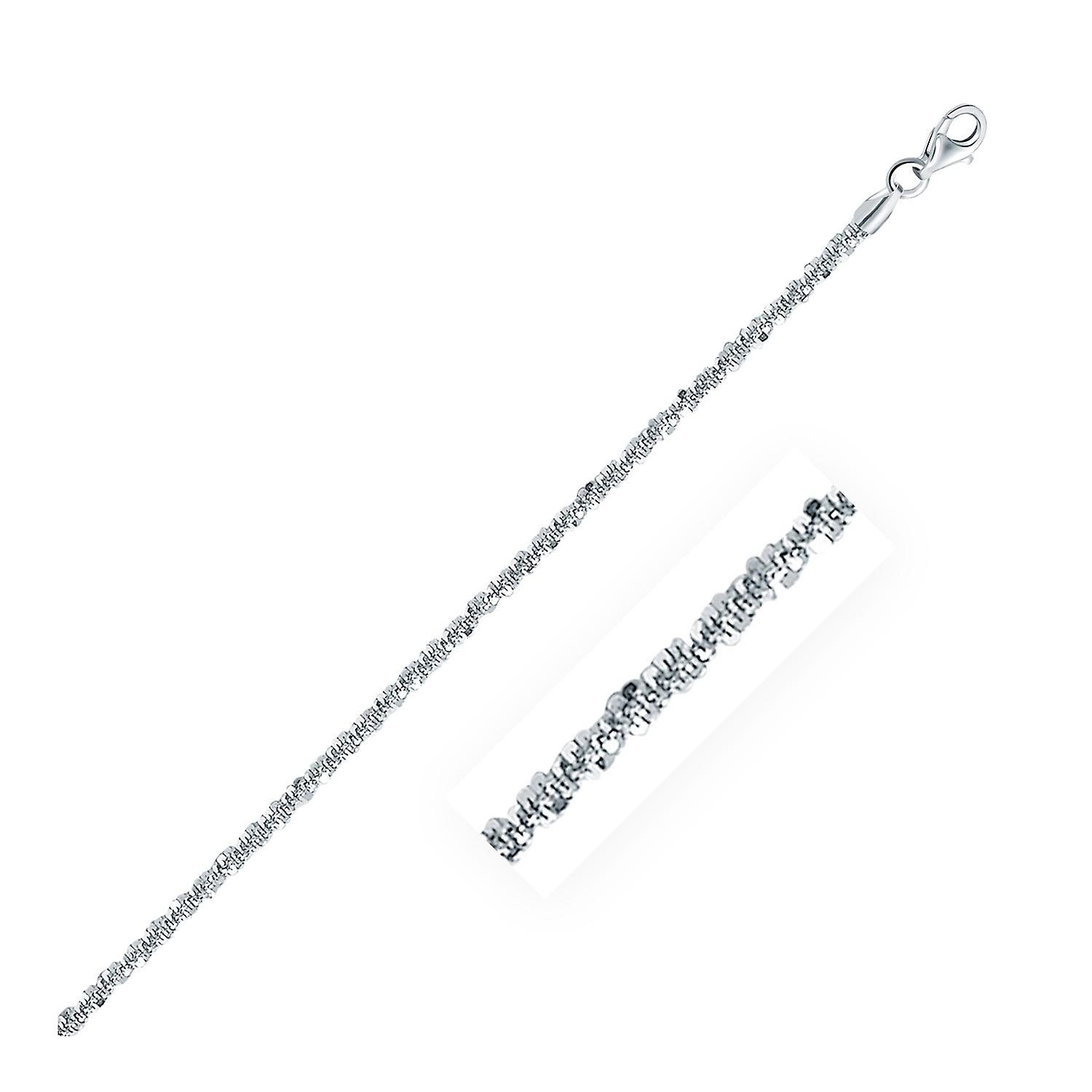 Catena in stile scintilla in argento sterling rodiato da 2,2 mm