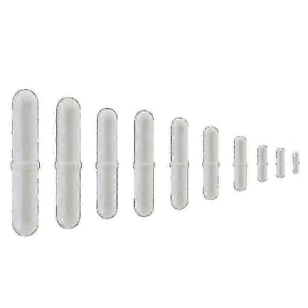10Pcs PTFE Magnetic Stirrer Mixer Stir Bar Spinbar Stirring for Lab Use White Color