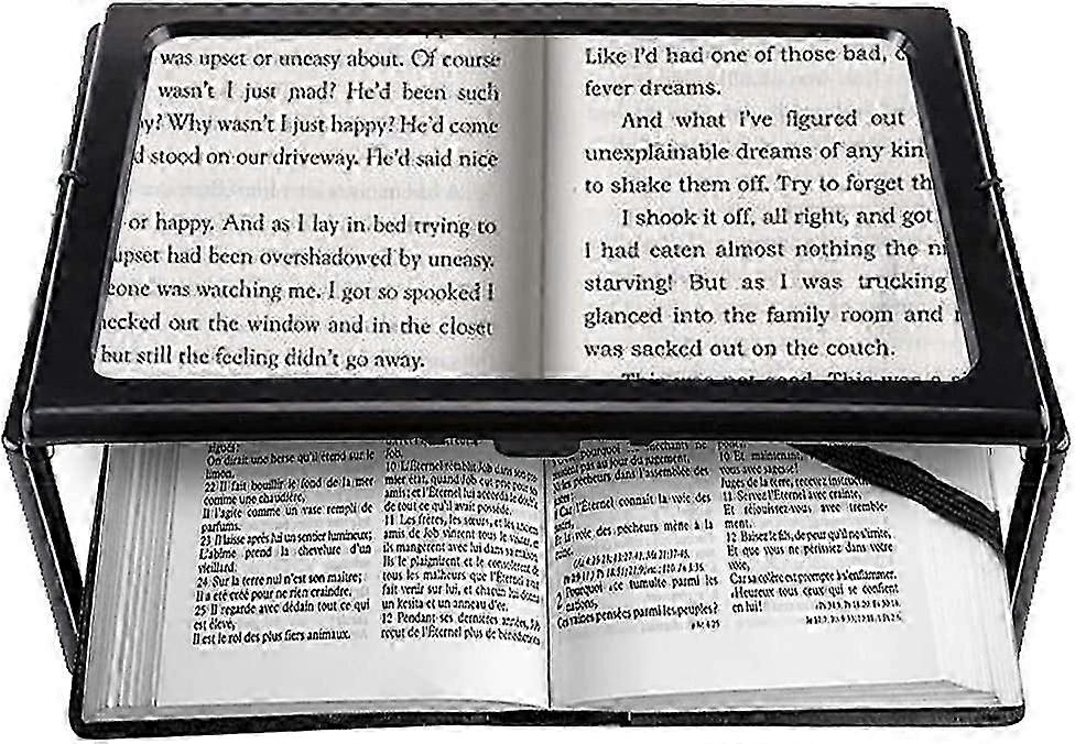 A4 Full Page Reading Magnifier Hands Free Rectangular Standing Magnifier with 4 LED Lamp 3X
