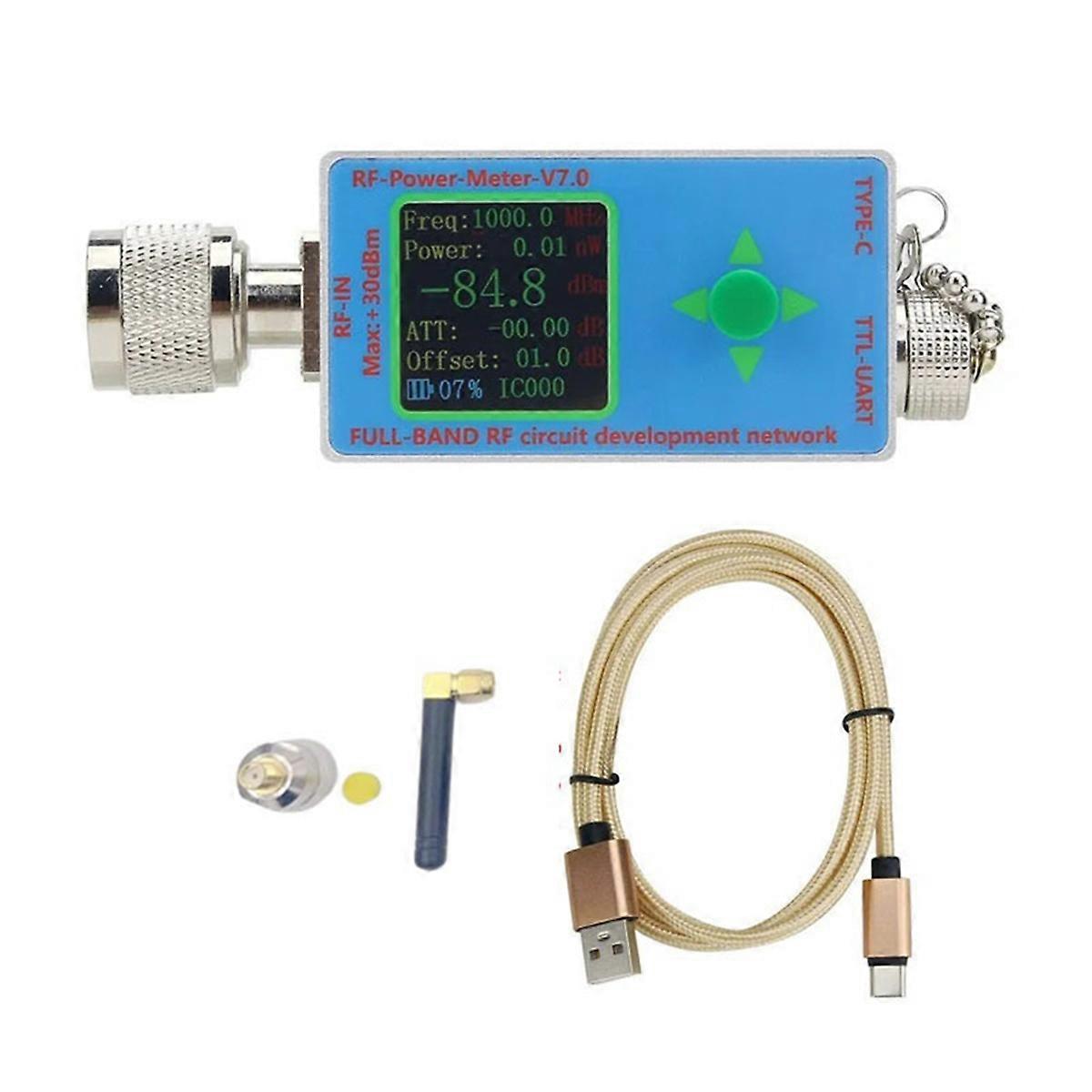 N-Type 100K-10Ghz V7.0 RF Power Meter TTL Software Communication TYPE-C USB Data Export Power Detector RF Attenuatore RF