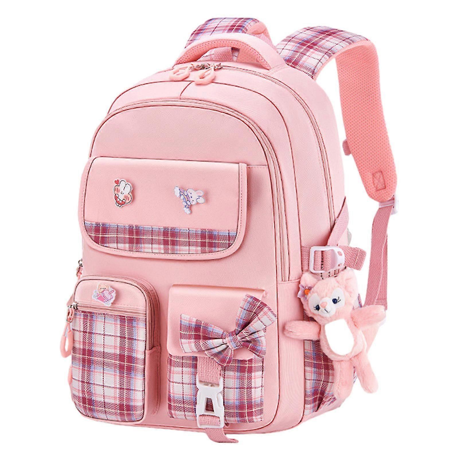 Rucsac pentru copii Elementar Ultra-ușor Load-relief Sweet Lattice Bookbag Pentru copii Fete Clasa 1-6