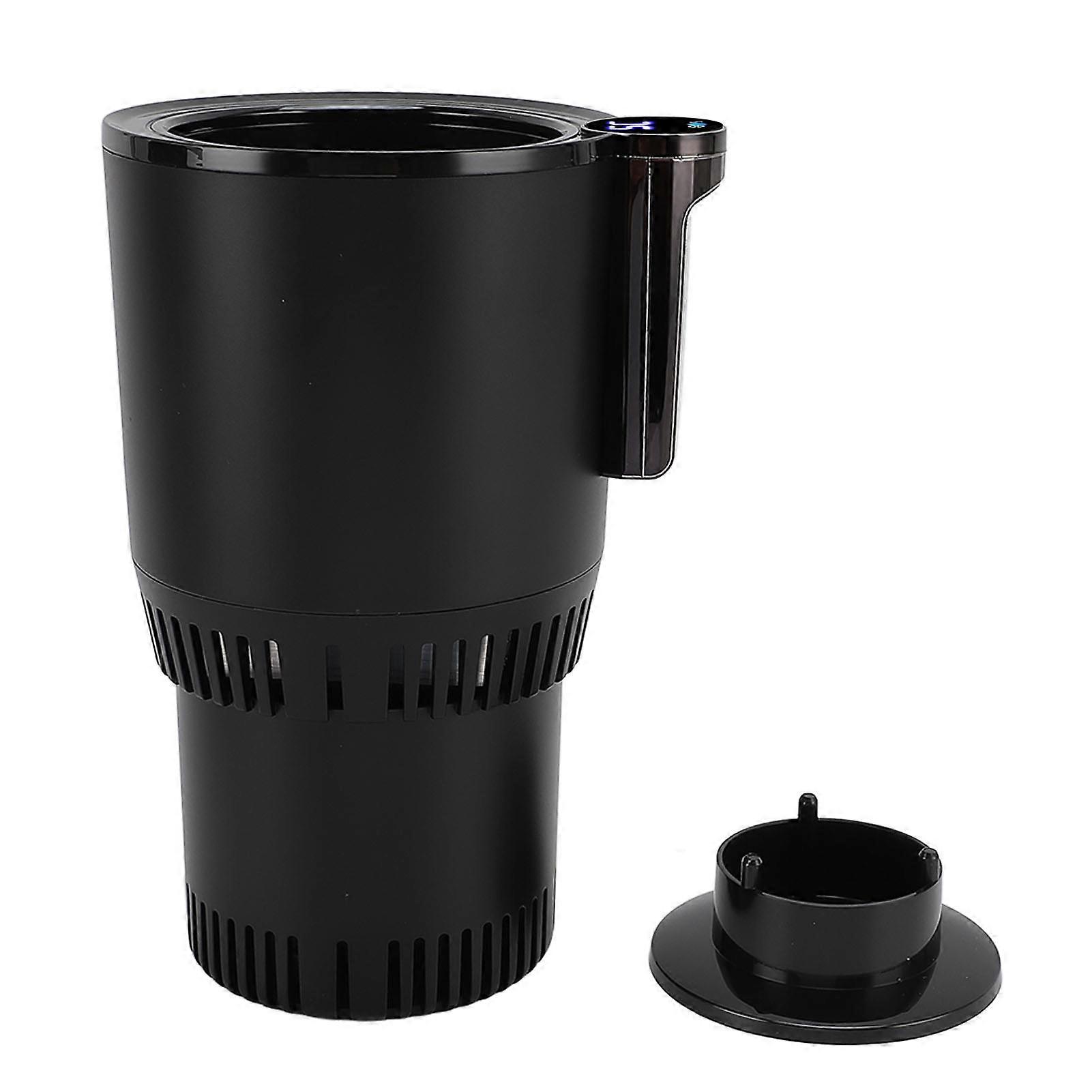 2 in 1 Smart Car Cup Warmer, Heated Mug Holder for Keeping Drinks Cool and Warm During Car Travel, Black