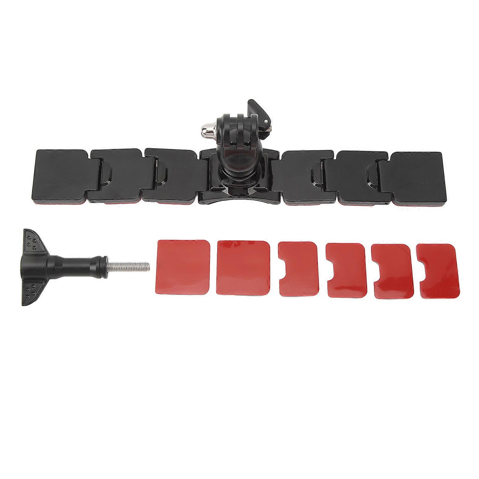 Motorcycle Helmet Chin Mount for Action Camera, 3 Sections, Removable, Double-Sided, Adhesive, 360 Degree Rotation